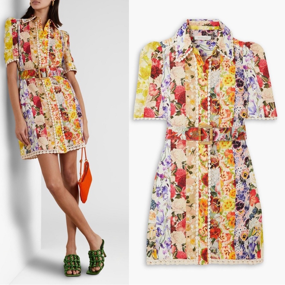 ZIMMERMANN Wonderland Floral-Printed Linen Shirt Dress - Picture 2 of 12